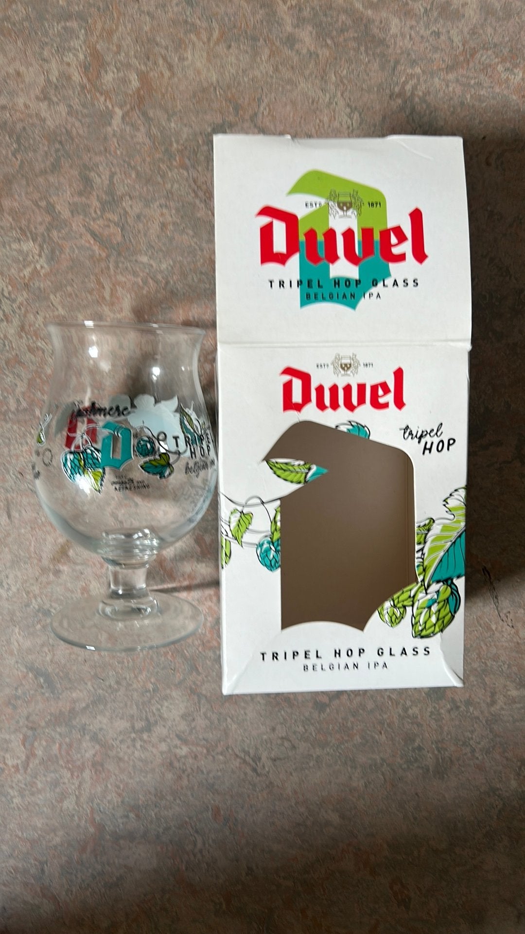 Triple hop en verre Duvelglas., Enlèvement