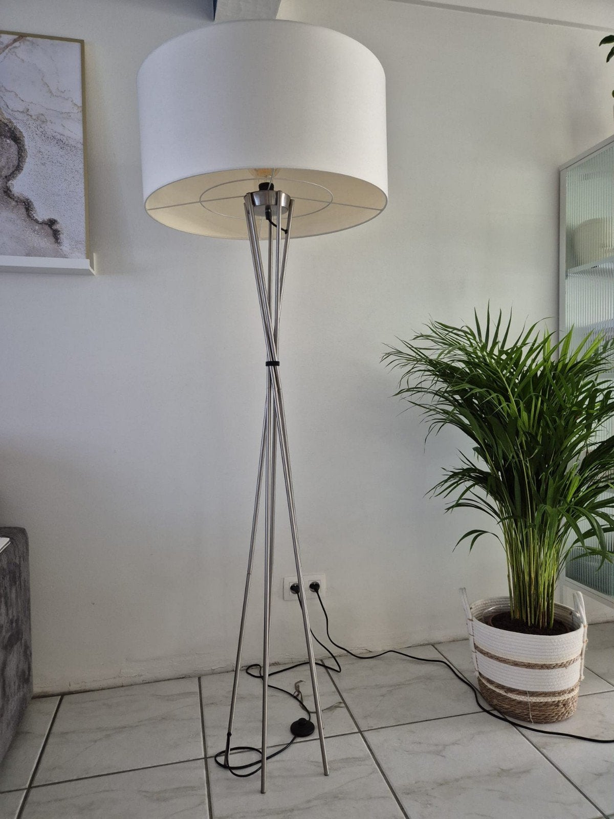 Staande RVS lamp, Ophalen, Zo goed als nieuw, Metaal