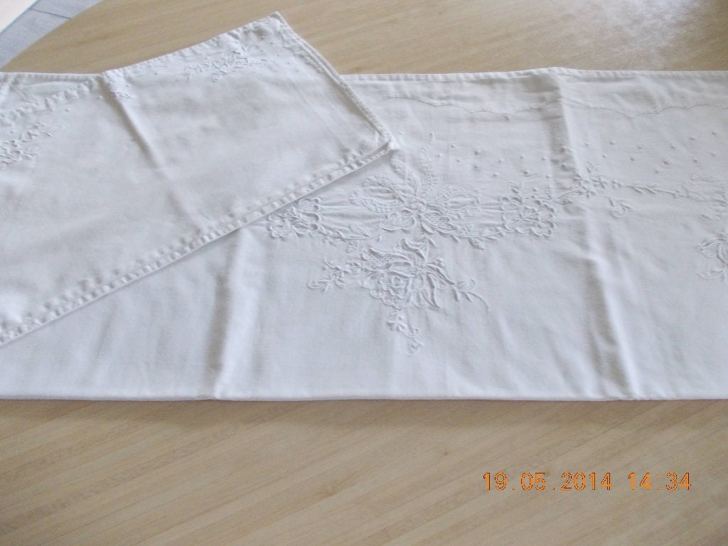 Lakentje + Kussenovertrekje voor Babybedje., Ophalen of Verzenden, Gebruikt, Ledikant