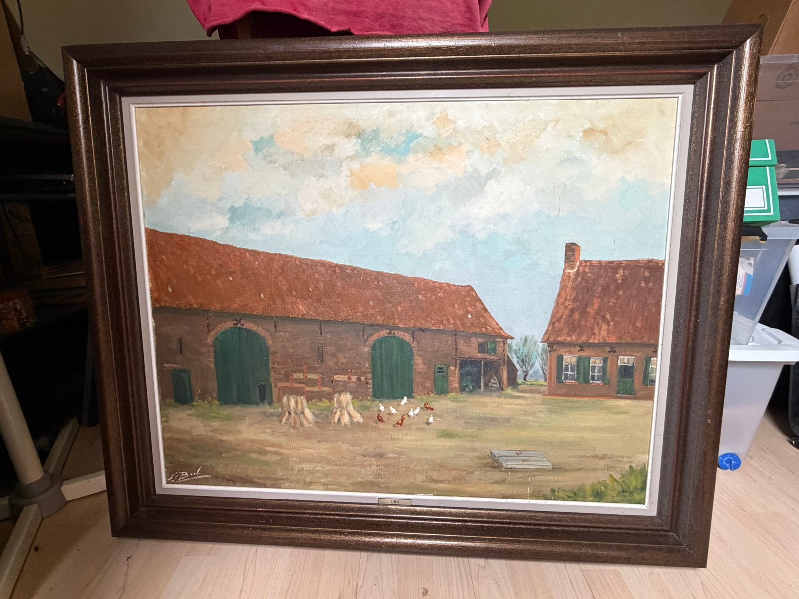 Schilderij schuur van landelijke hoeve, Ophalen