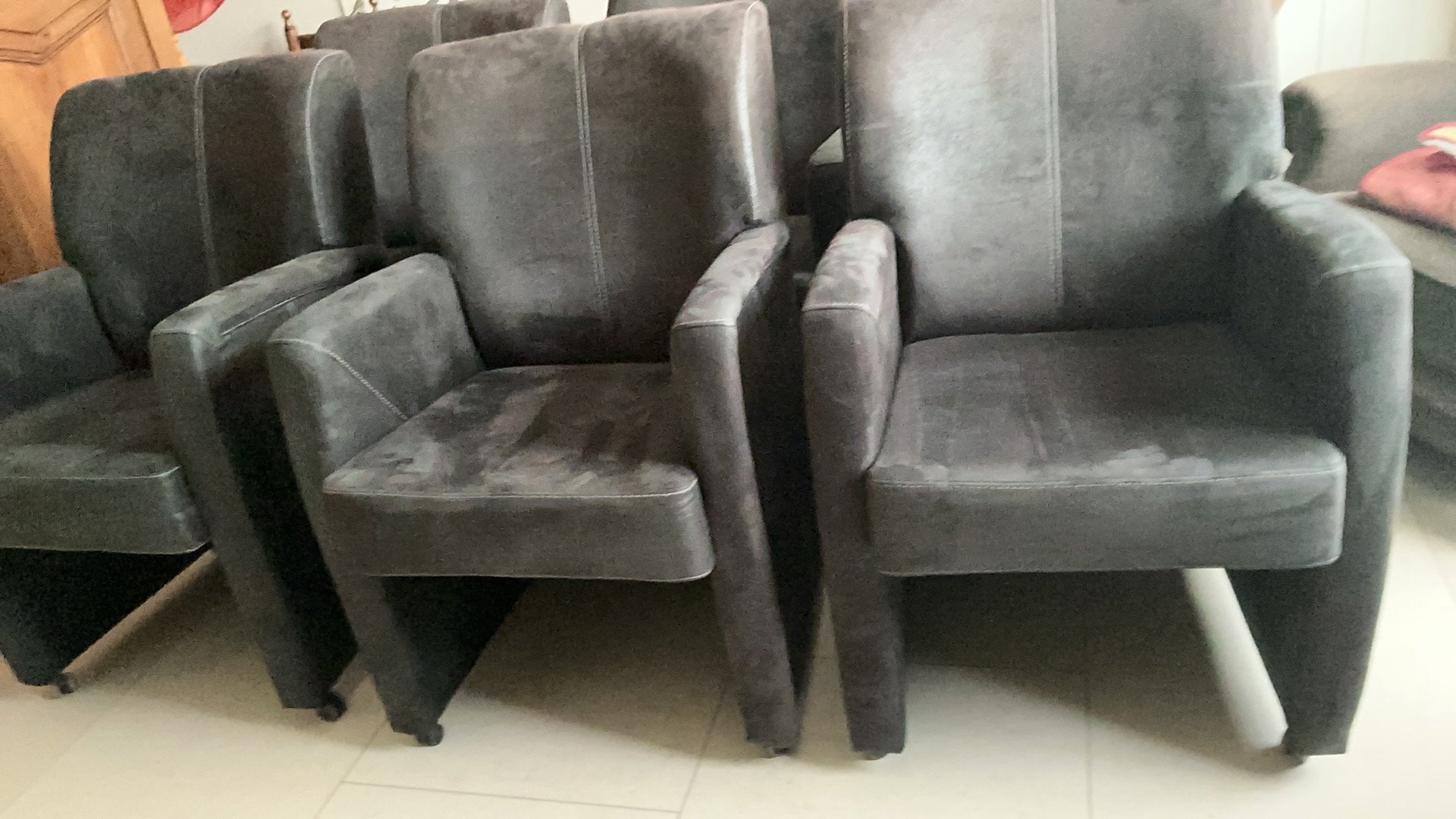 Antracietgrijze stoelen, Ophalen, Zo goed als nieuw, Stof