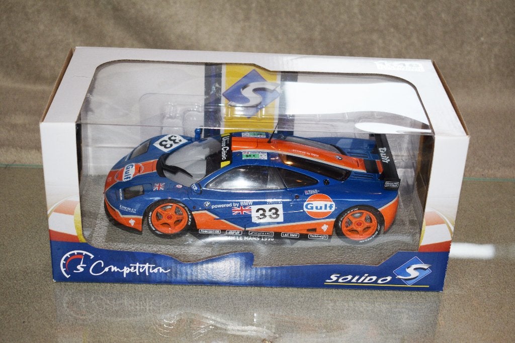 miniatuur auto 1:18 nieuw solido mc laren 24H le mans gulf, Ophalen of Verzenden, Nieuw, Solido