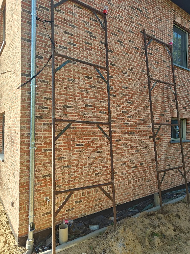 Stelling, stellinghout en metserschragen, Doe-het-zelf en Bouw, Steigers, Ophalen, Gebruikt, Gevelsteiger, 2 tot 5 meter