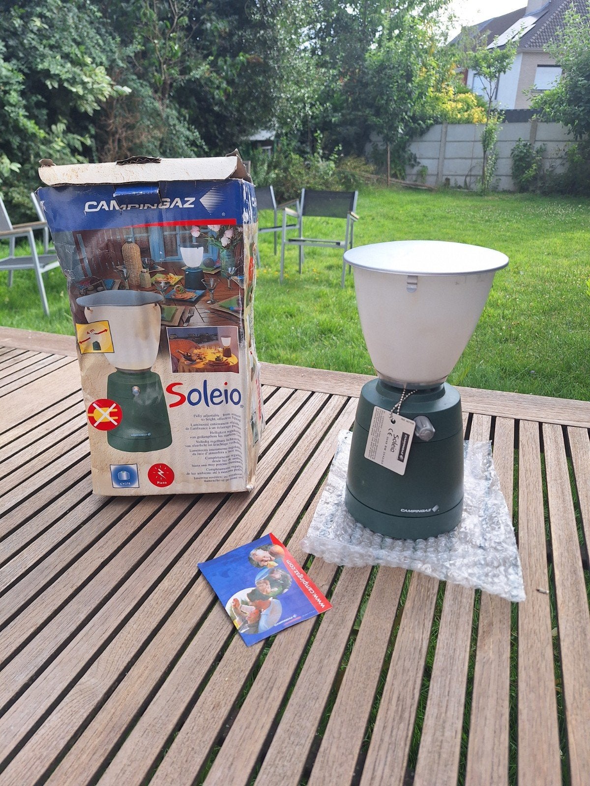 Campingaz Soleio gaslamp / tafellantaarn (in originele doos), Caravans en Kamperen, Kampeergereedschap, Ophalen