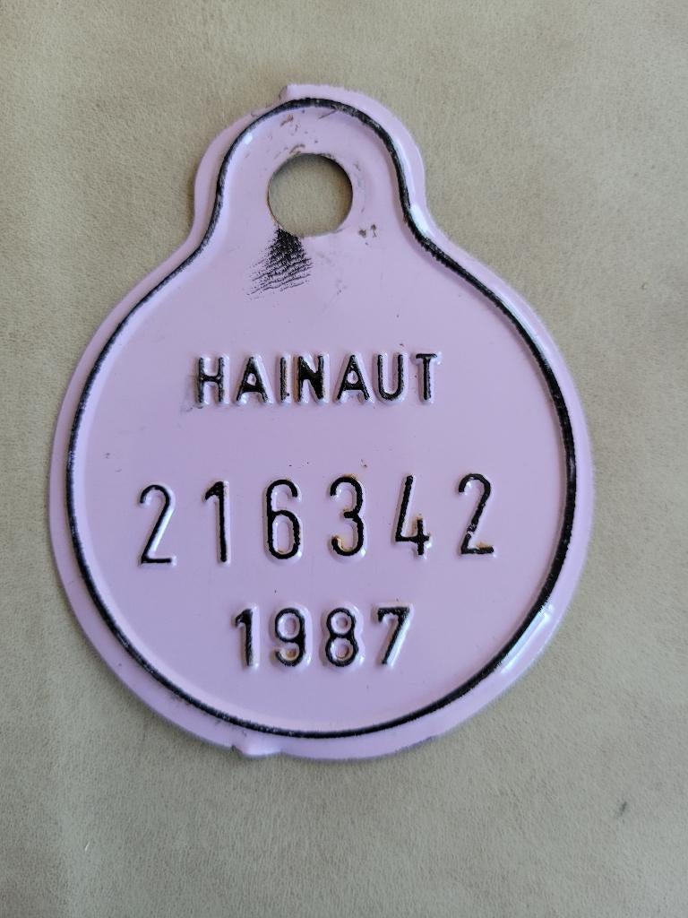 plaque de vélo ancienne 1987  Hainaut, Verzamelen, Verzenden, Nieuw, Overige, Overige merken