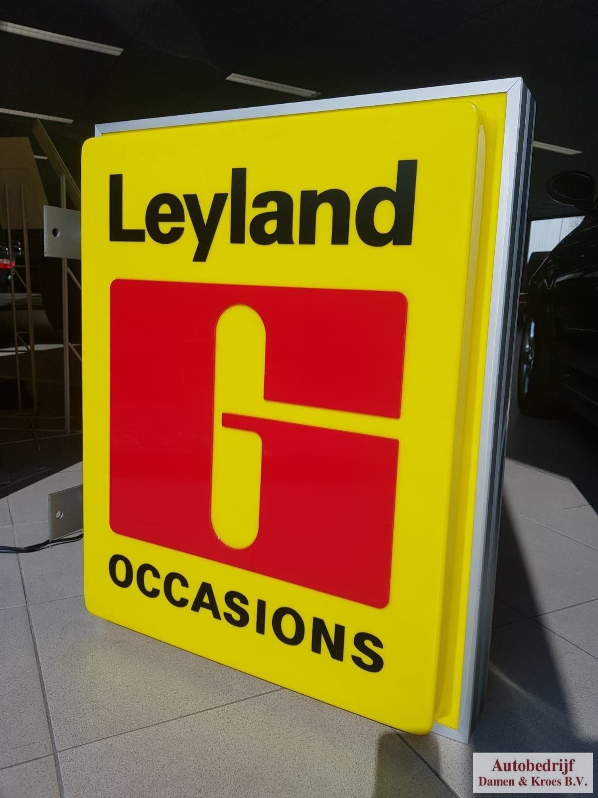 Auto Showroom Reclamebord Leyland Occasions G geel rood, -, Utilisé, -, -