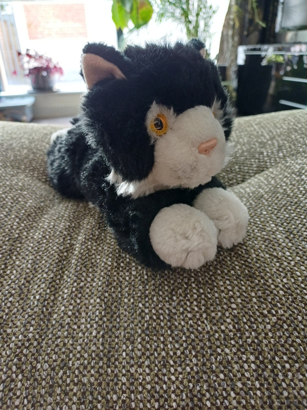 Keel Toys knuffel kat - Jinx (Zwart/ Wit), Ophalen of Verzenden, Zo goed als nieuw, Kat, Klein (minder dan 20 cm)