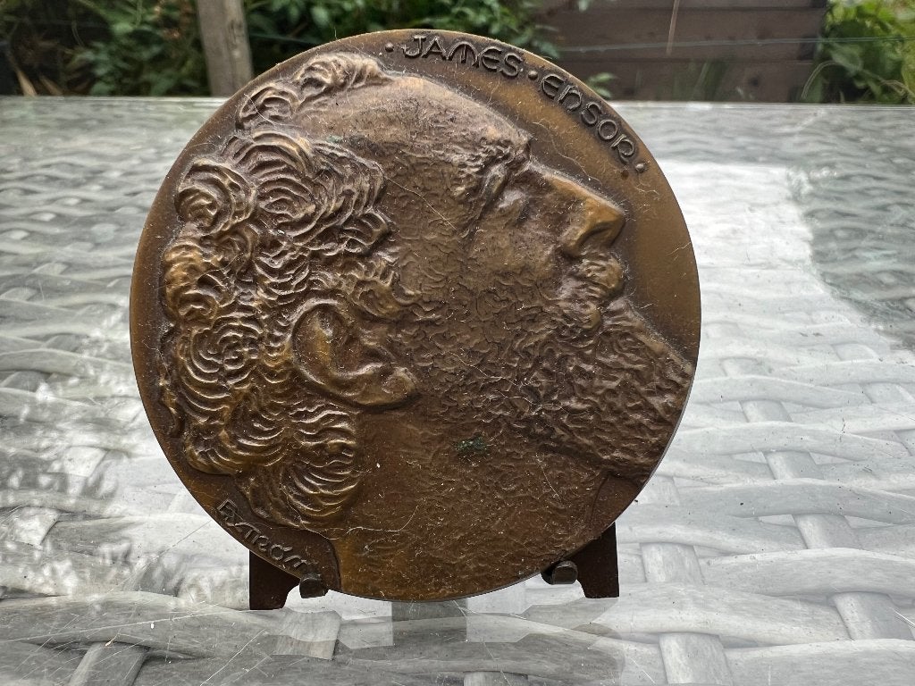 James Ensor bronzen medaille, Ophalen of Verzenden, Zo goed als nieuw, Overige onderwerpen