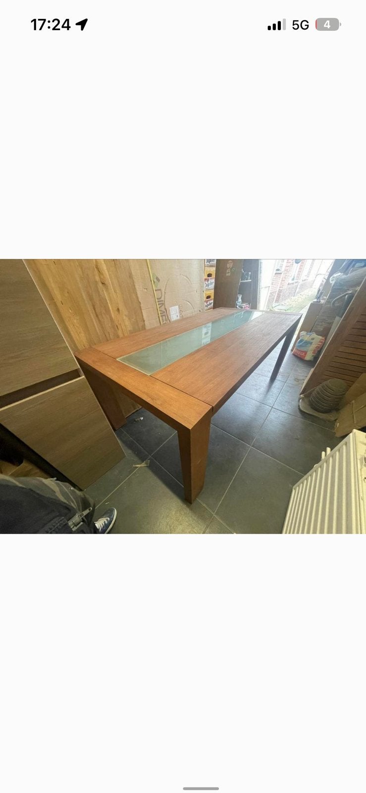 Teak tafel nieuw in de doos, Ophalen, Nieuw, Glas
