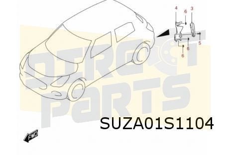 Suzuki Swift 5/24- (A0L) dode-hoeksensor Rechts achter Origi, Neuf, -, -, -