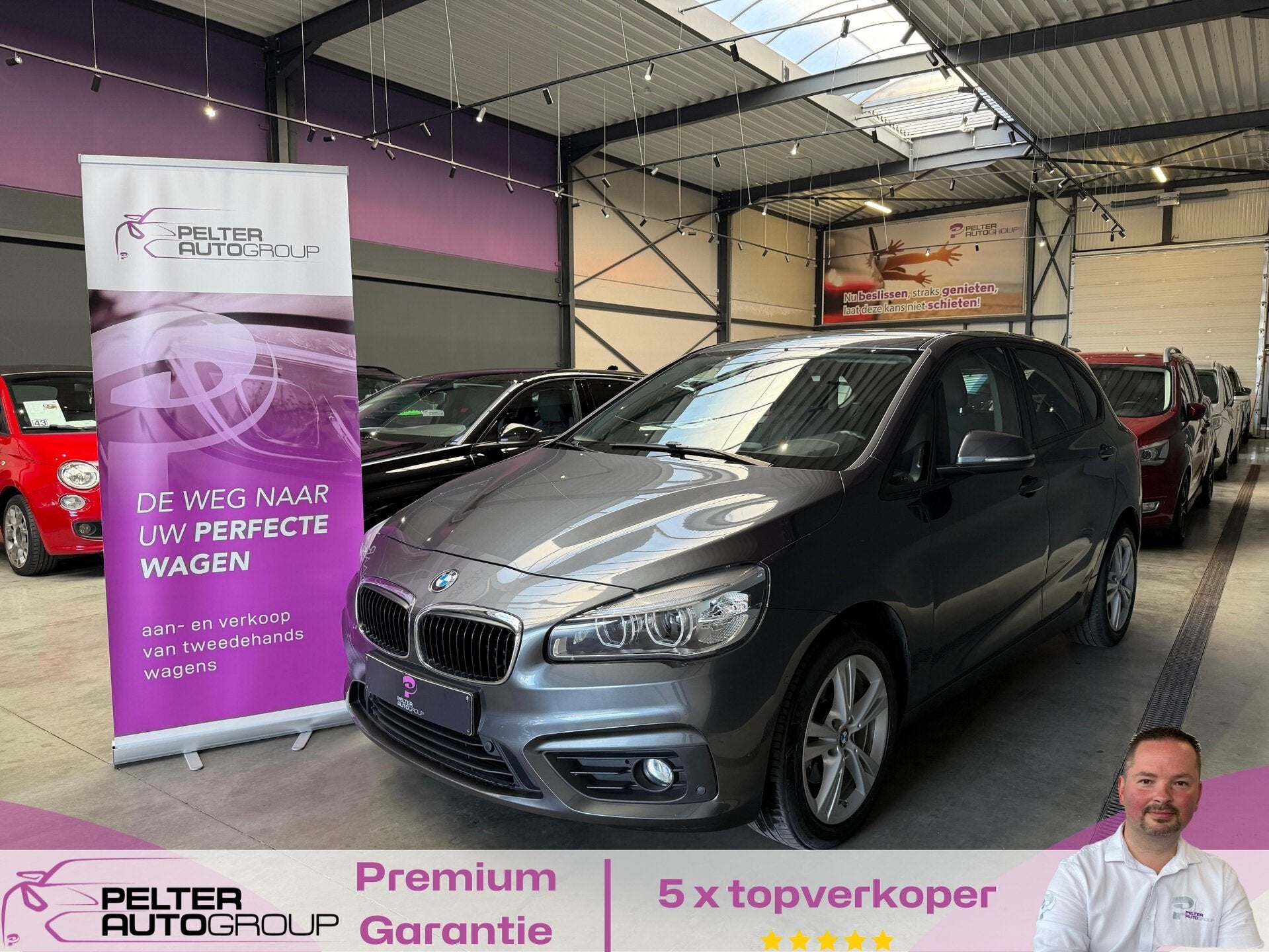 BMW 218 Active Tourer Automaat Navigatie, Auto's, BMW, Parkeersensor, Zwart, Bedrijf, 5 zetels