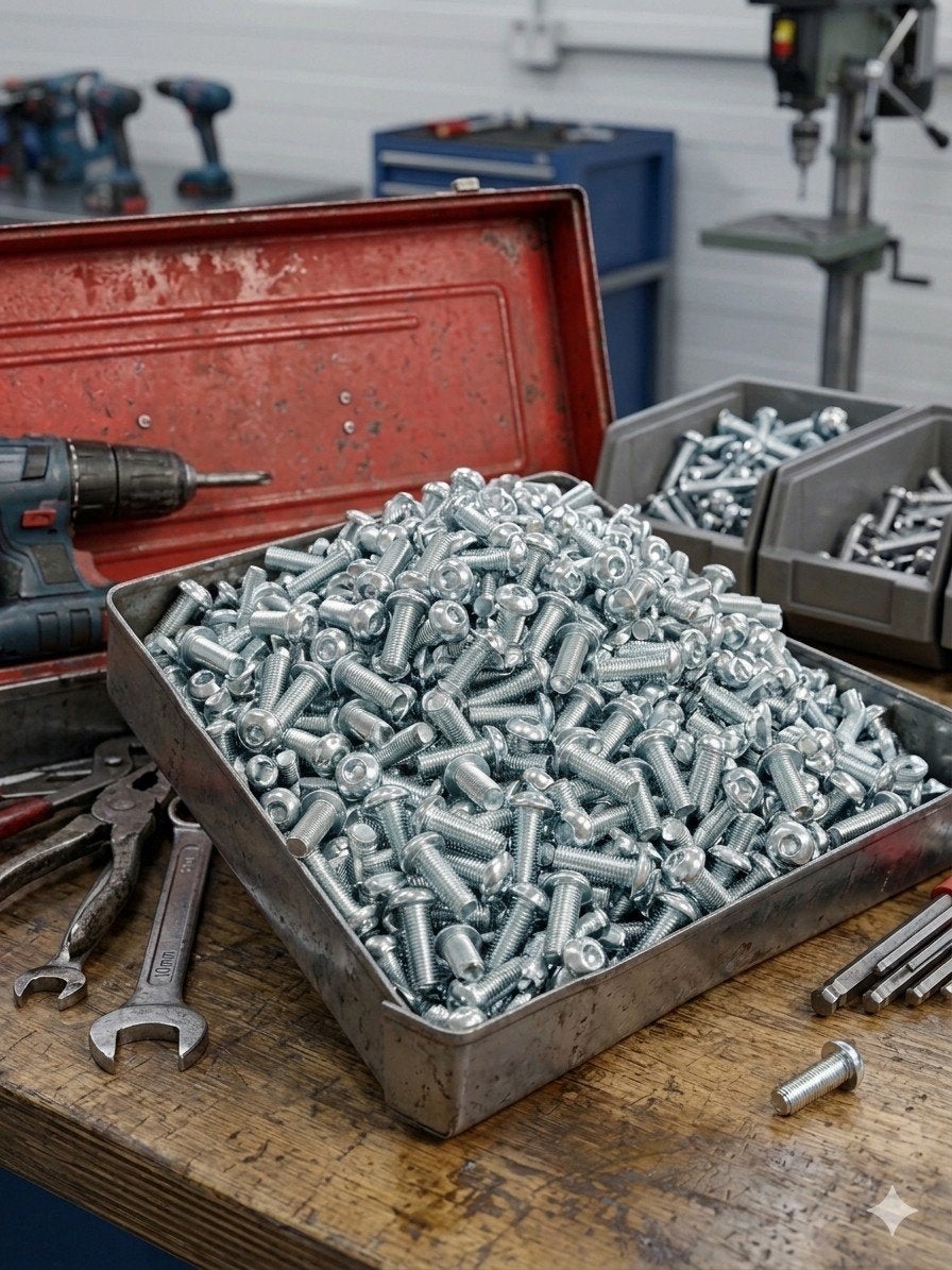Boîte de 200 Vis M10x25 mm – Tête Bombée BTR (Classe 10.9), Bricolage & Construction