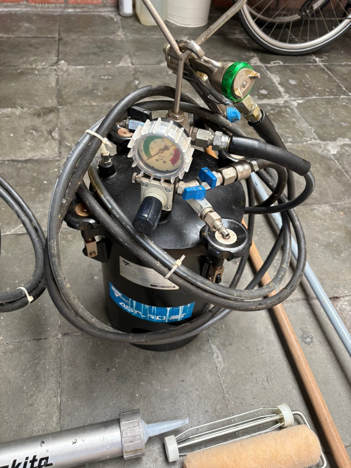 Complete set Professionele Epdm 2 drukvaten + toebehoren, Enlèvement, Comme neuf