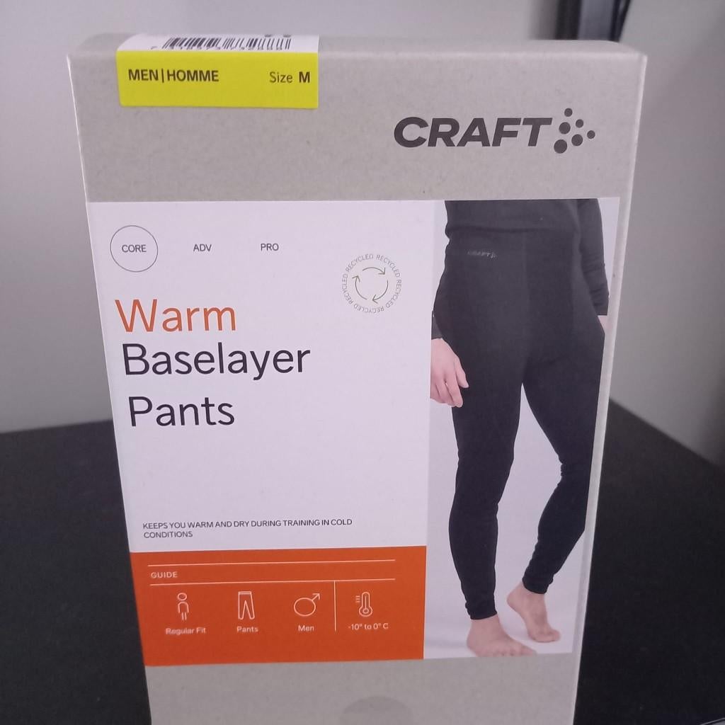 Craft Core Warm Baselayer Pants Heren - Maat M, Craft, Zwart, Nieuw, Algemeen