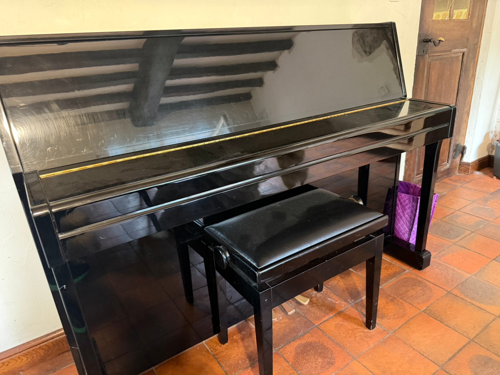 Piano, buffetpiano, staande piano, Muziek en Instrumenten, Ophalen, Zwart, Zo goed als nieuw, Piano