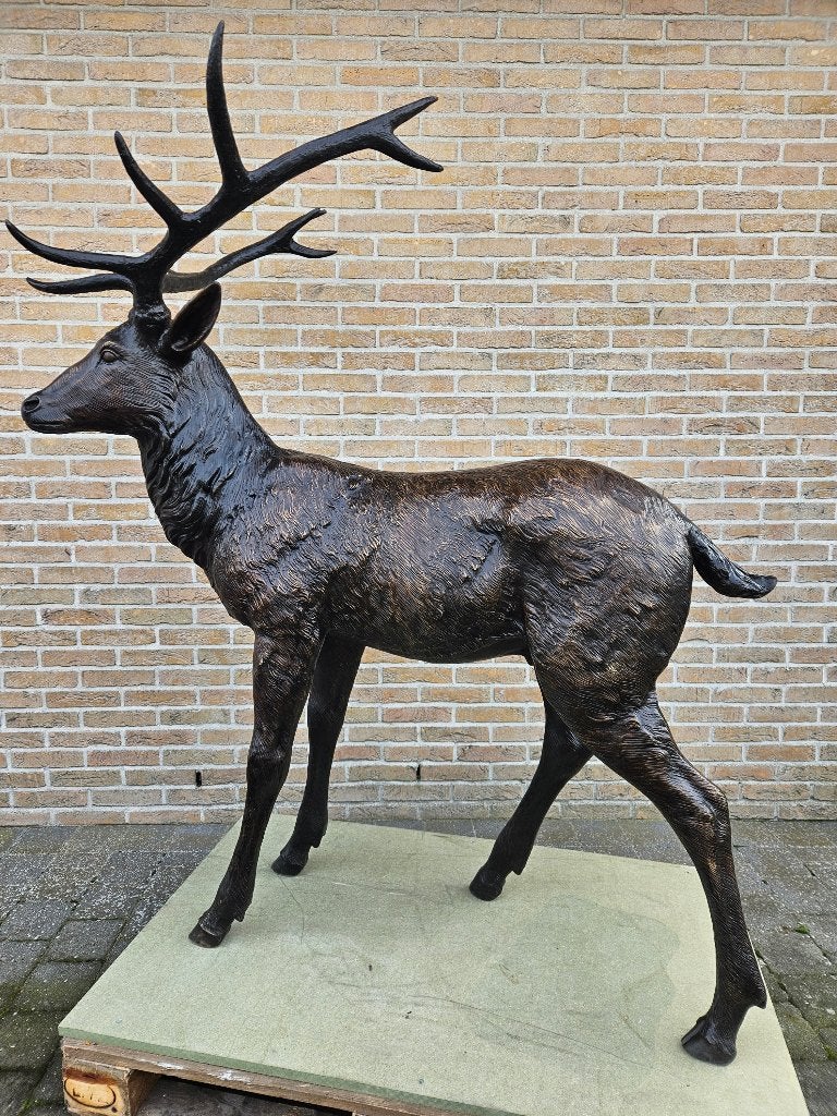 BRONZEN GROOT HERT AAN ZEER BETAALBARE OUDE PRIJS LAATSTE!, Ophalen of Verzenden, Nieuw, Overige materialen, Dierenbeeld