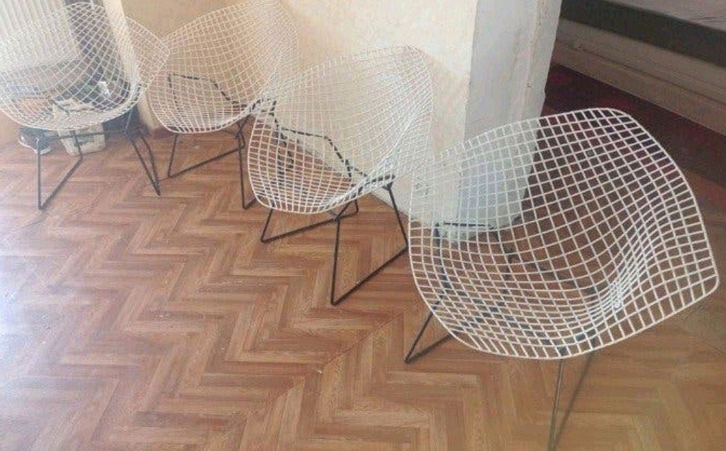 fauteuil vintage bertoia Diamond chair années 70, Huis en Inrichting, Ophalen