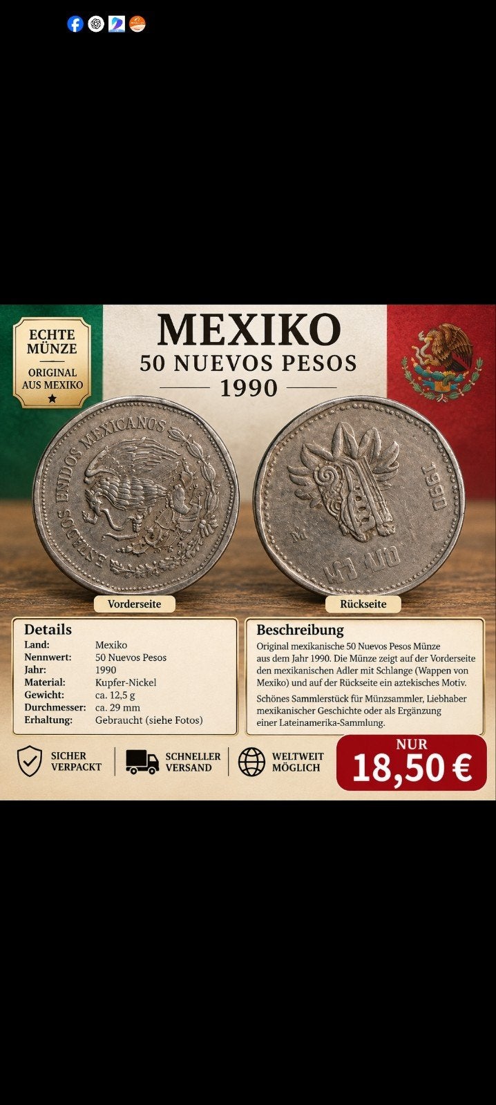 pièce du Mexique, Enlèvement ou Envoi