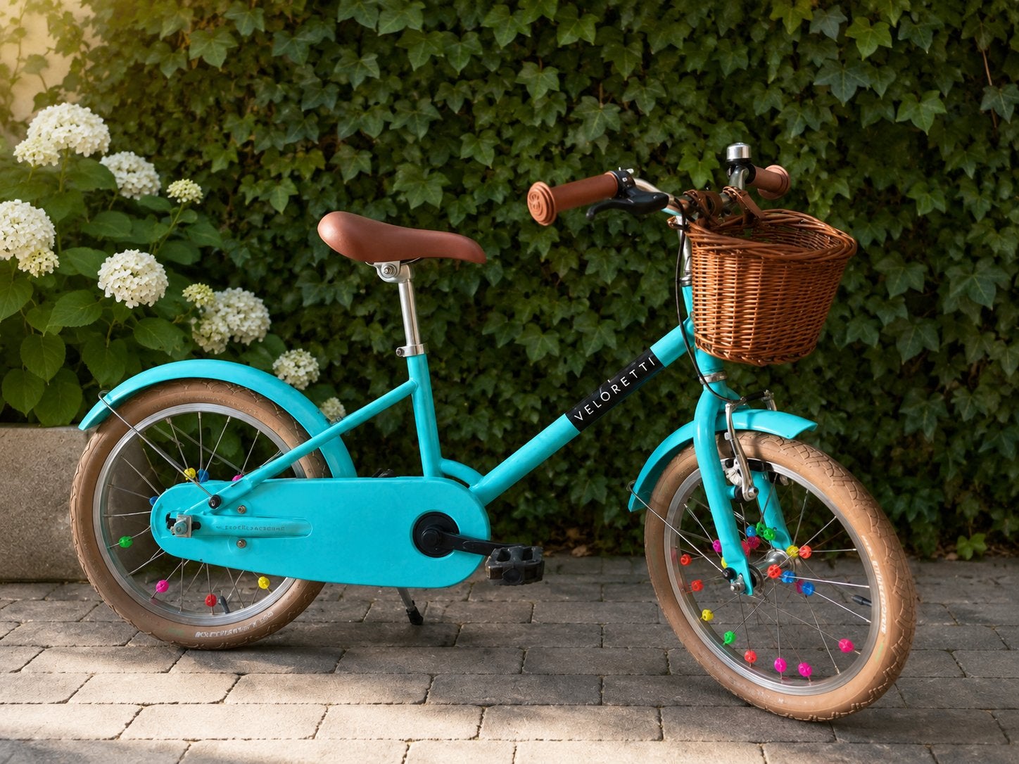 Veloretti 16 inch turkoois, Fietsen en Brommers, Fietsen | Kinderfietsjes, Ophalen, Terugtraprem, Zijwieltjes, 16 tot 20 inch