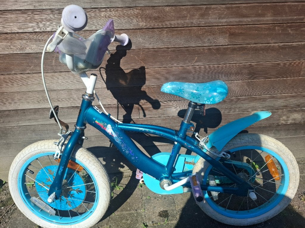 Meisjesfiets 18 inch Frozen, Fietsen en Brommers, Ophalen, Gebruikt, 18 inch, Handrem
