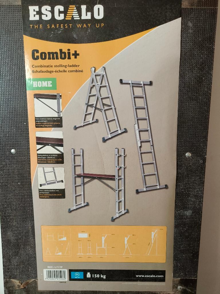 Escalo combi stelling ladder 2x 6 treden, Ophalen, Gebruikt, Ladder, Opvouwbaar of Inschuifbaar