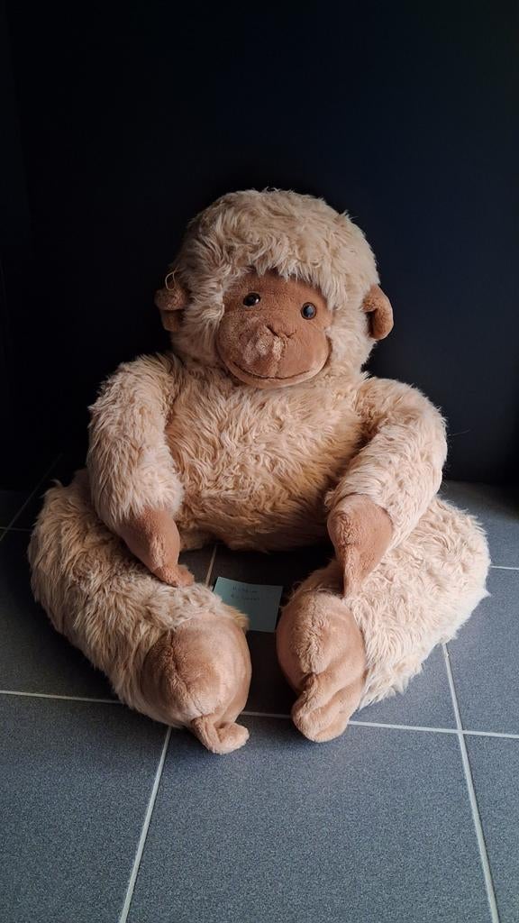 Grand singe en peluche, Neuf, Moyen (20 à 80 cm), Beige, Enlèvement ou Envoi