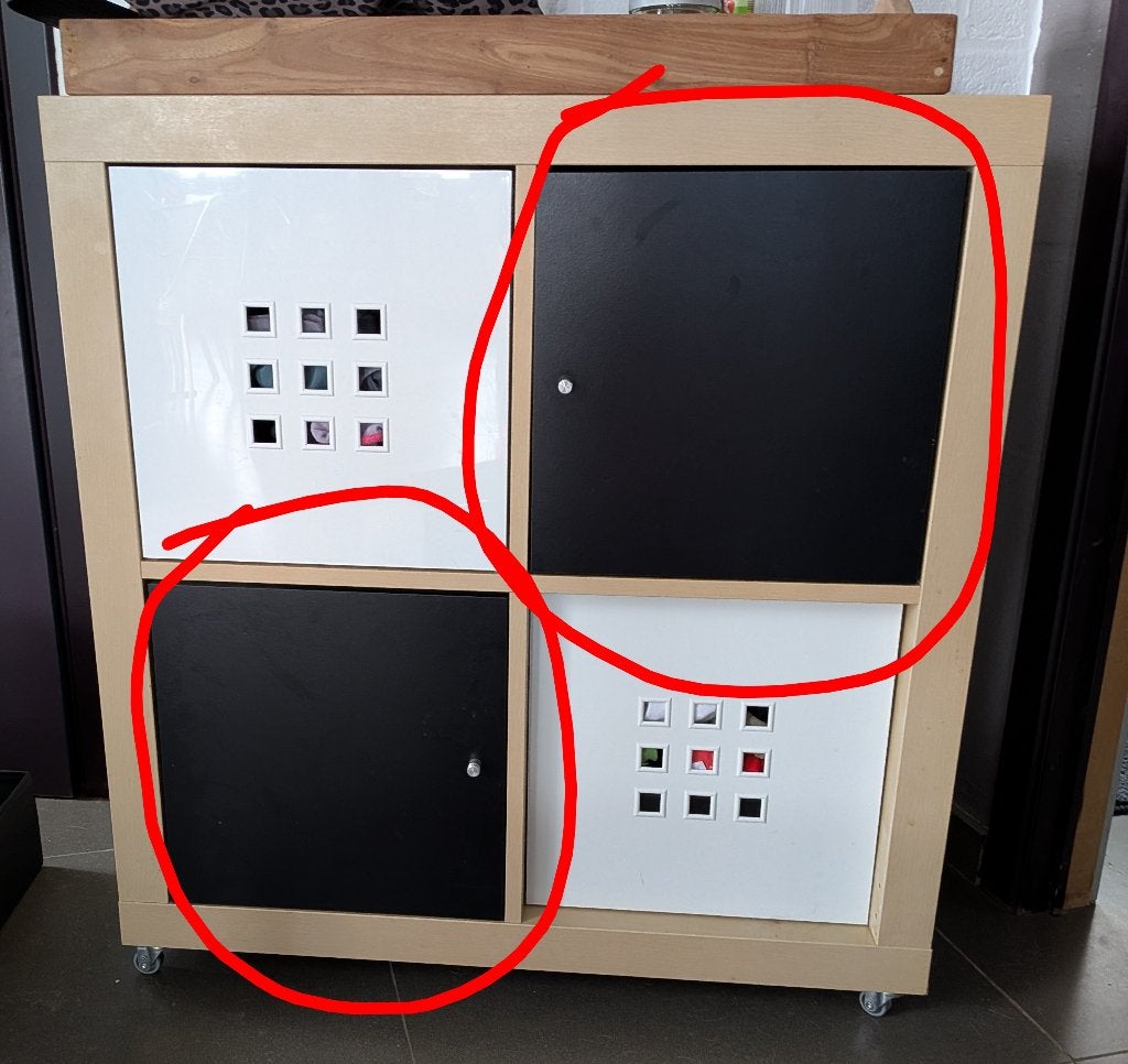 2 portes armoire kallax, Maison & Meubles, Enlèvement, Comme neuf, Noir lisse