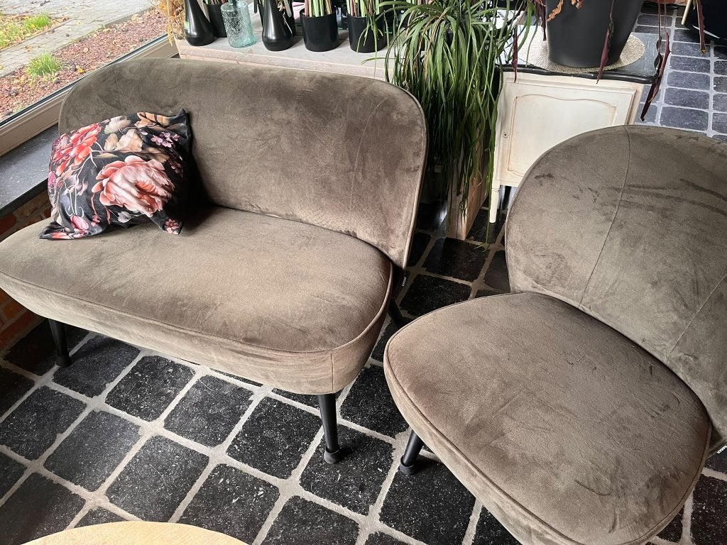 Set WOOOD Sara zeteltjes groen velvet 6 stuks, Huis en Inrichting, Ophalen, Gebruikt