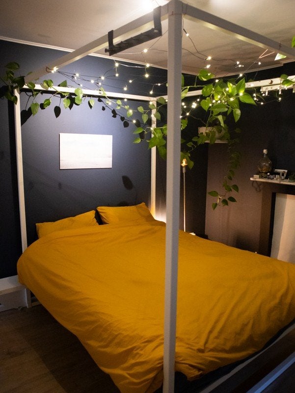 Hemelbed robuust, Huis en Inrichting, Slaapkamer | Bedden, Ophalen, 210 cm, 160 cm
