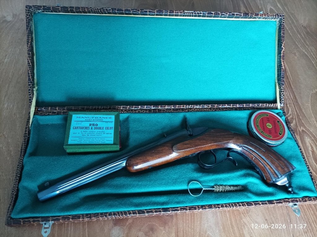 Militaria - Flobert antiek pistool, Antiek en Kunst, Curiosa en Brocante, Ophalen