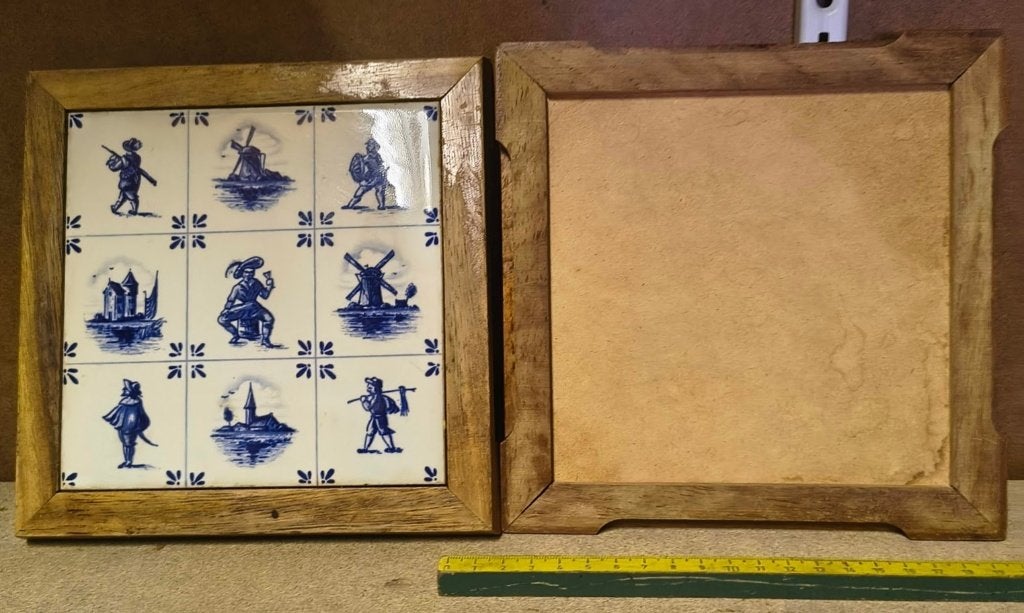 2 Vintage Delfts Blauw Pannenonderzetters, Ophalen of Verzenden, Steen/keramiek, Overige merken, Overige typen