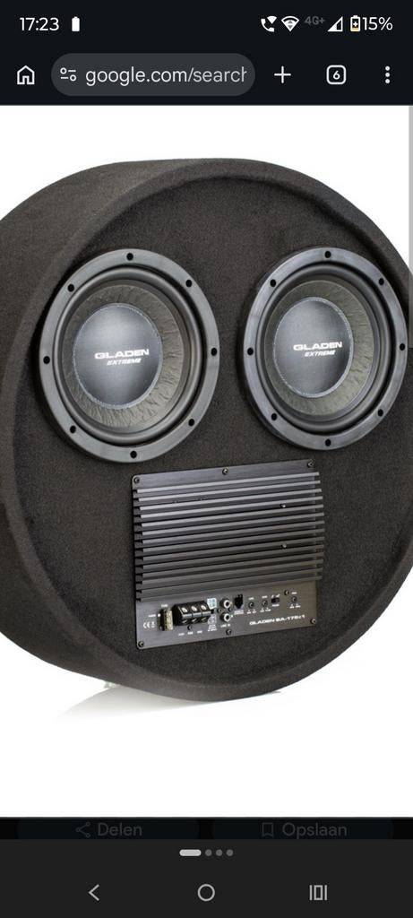 Gladen RS08 RB reservewiel speakerset met versterker, Auto diversen, Autospeakers, Ophalen