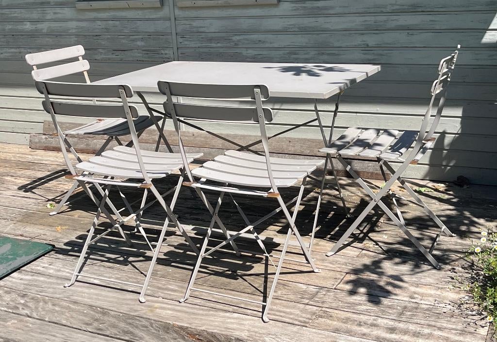 ensemble de bistrot en métal, Salons de jardin, Utilisé, Autres matériaux, Enlèvement