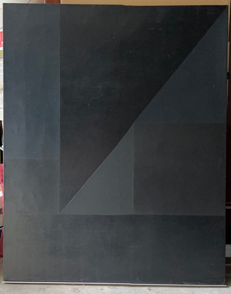 Toile inspiration constructivisme, monochrome, Autres sujets, Peinture à l'huile, Enlèvement, Daté
