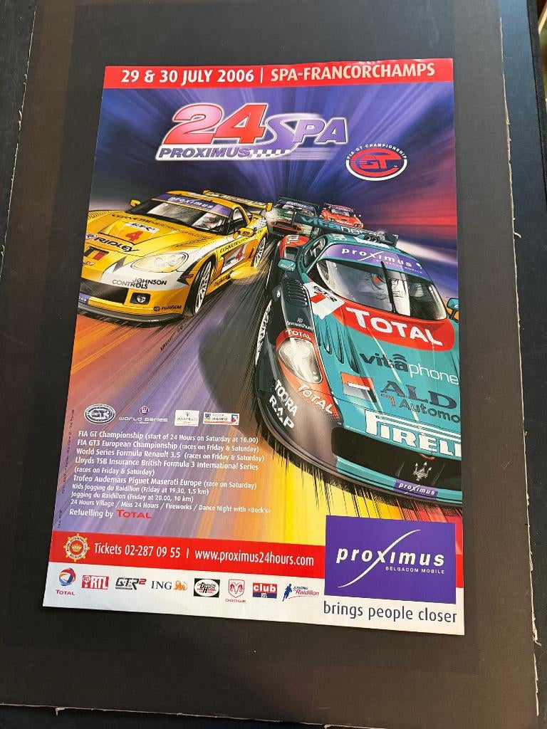 poster 24 uren SPA Francorchamps 2006 Maserati, Verzamelen, Ophalen of Verzenden, Auto's