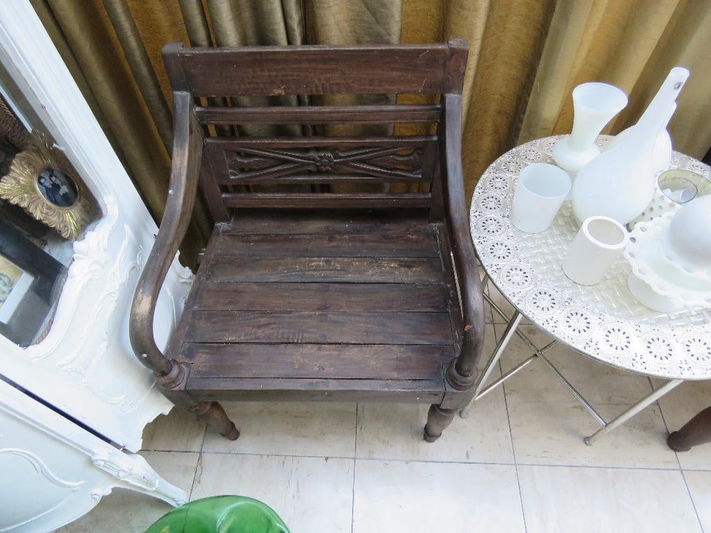 Set 2 stoelen koloniaal met armleuningen, Huis en Inrichting, Stoelen, Ophalen