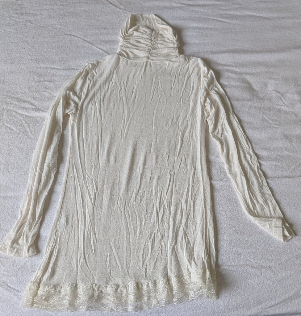 Pull fin col roulé, Enlèvement ou Envoi, Comme neuf, Taille 42/44 (L), Blanc