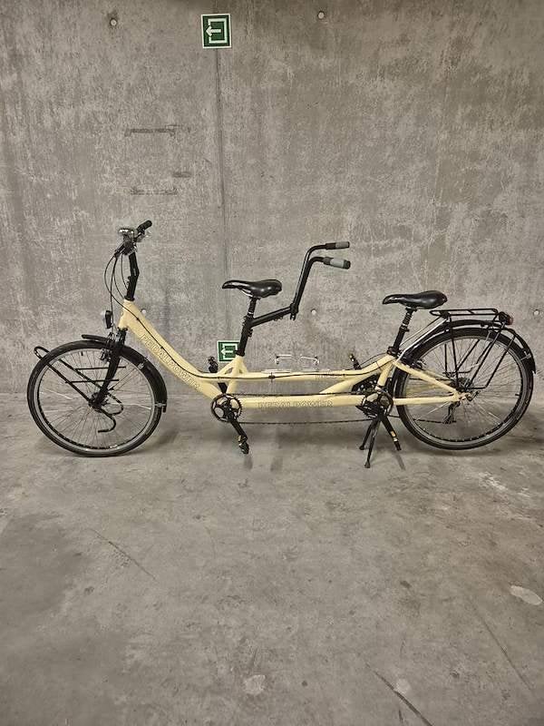 Tandem Topstaat, hydraulische remmen, Oostmalle 0471-569974, Ophalen, Zo goed als nieuw, 10 tot 15 versnellingen, Vering
