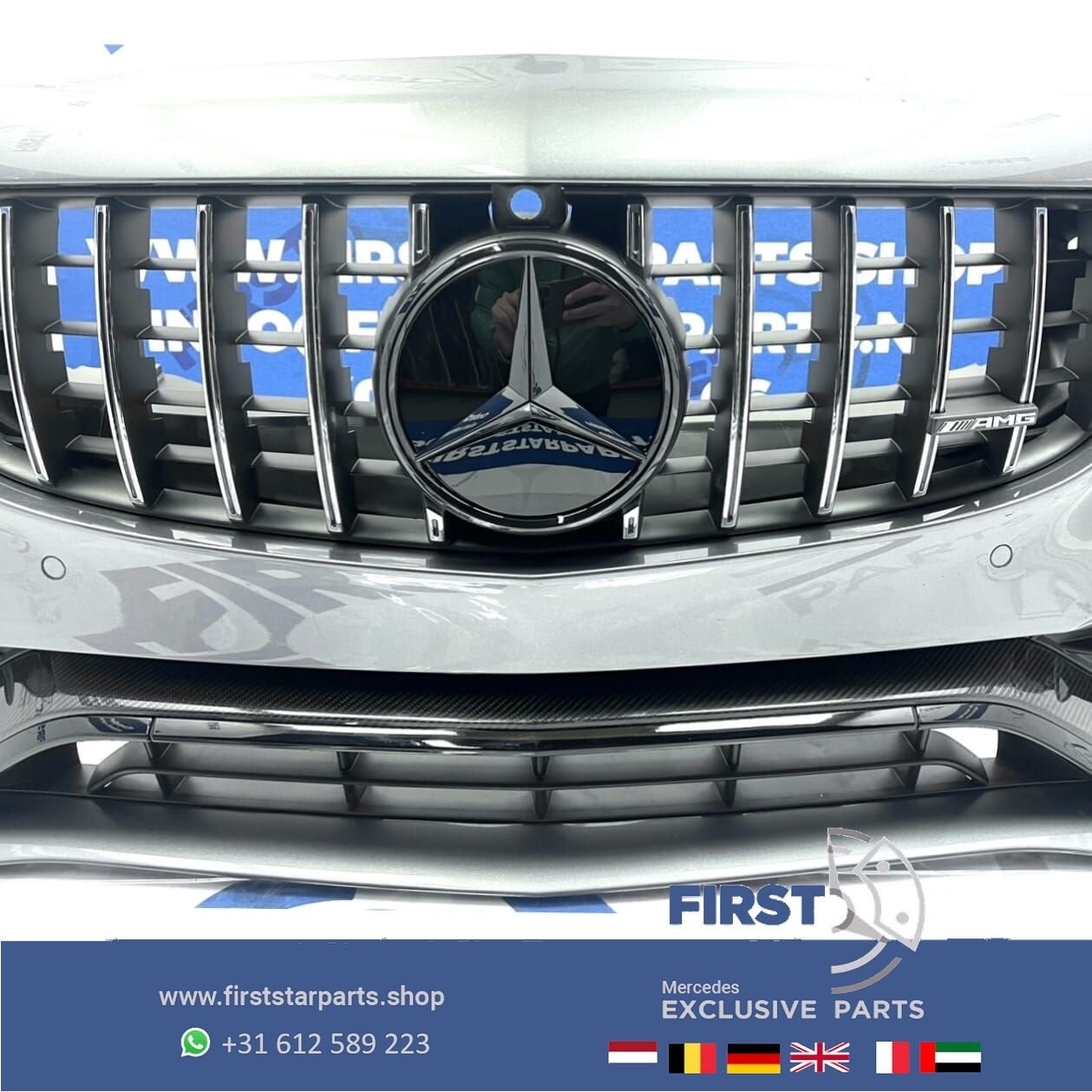 C205 C63s CARBON VOORBUMPER AMG FACELIFT A2058804701 BUMPER, Gebruikt, -, Voor, Ophalen of Verzenden