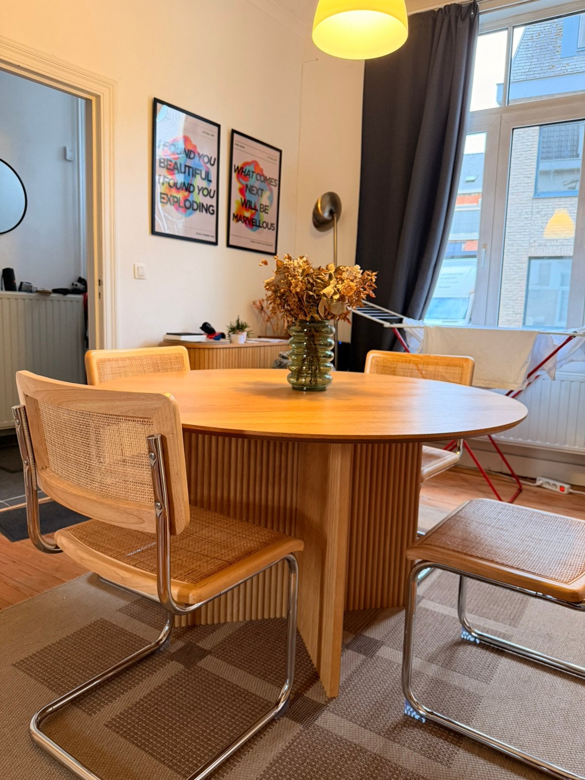 Jysk tafel vesterborg d130, Quatre personnes, Rond, Comme neuf, 100 à 150 cm