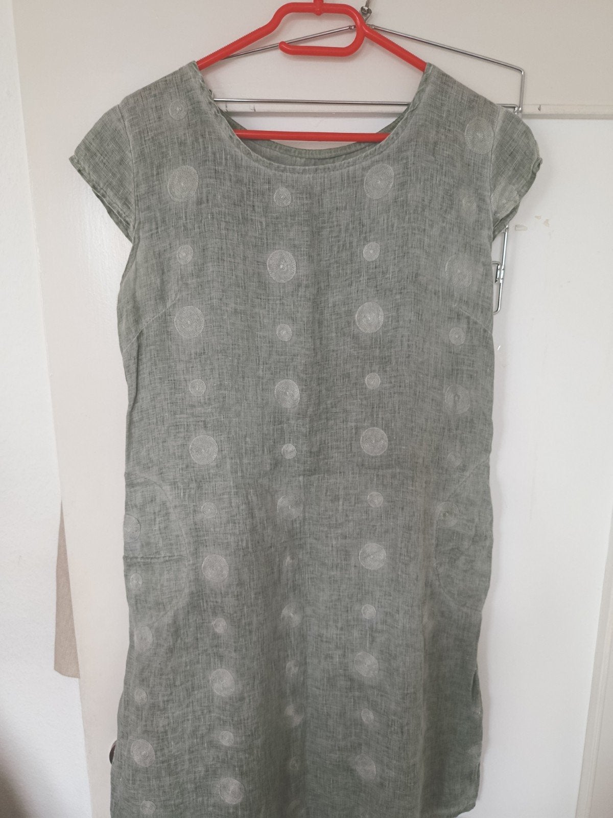 Robe 90% lin vert gris, ITALY, Gris
