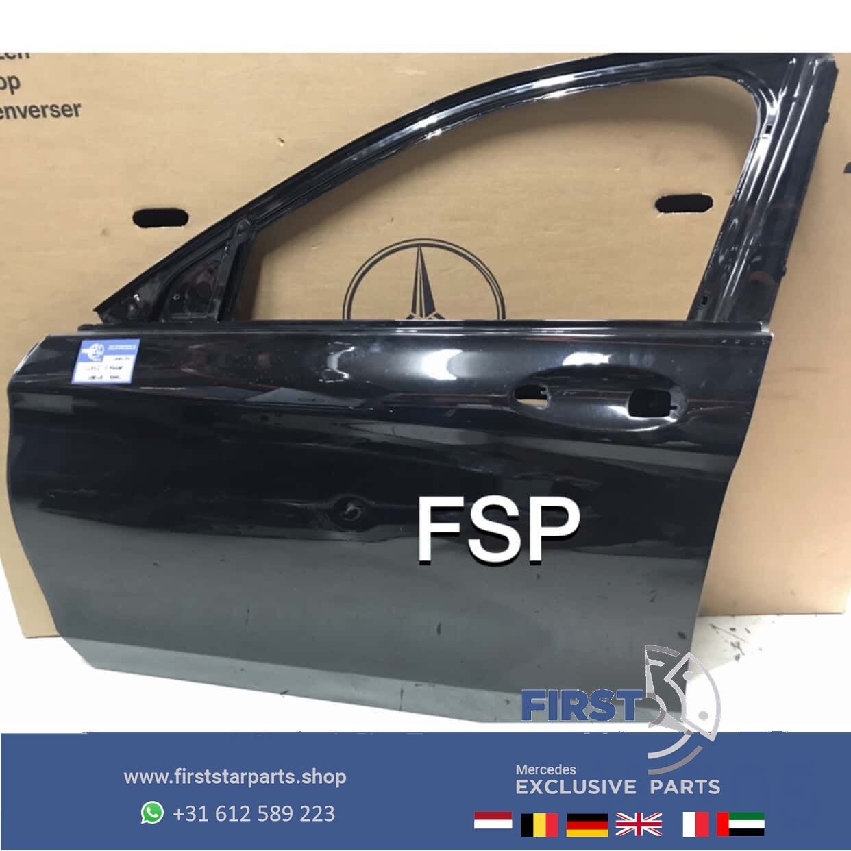 W205 LINKER DEUR ZWART KAAL PORTIER LINKS VOOR Mercedes C Kl, Auto-onderdelen, Gebruikt, -, Deur, Voor