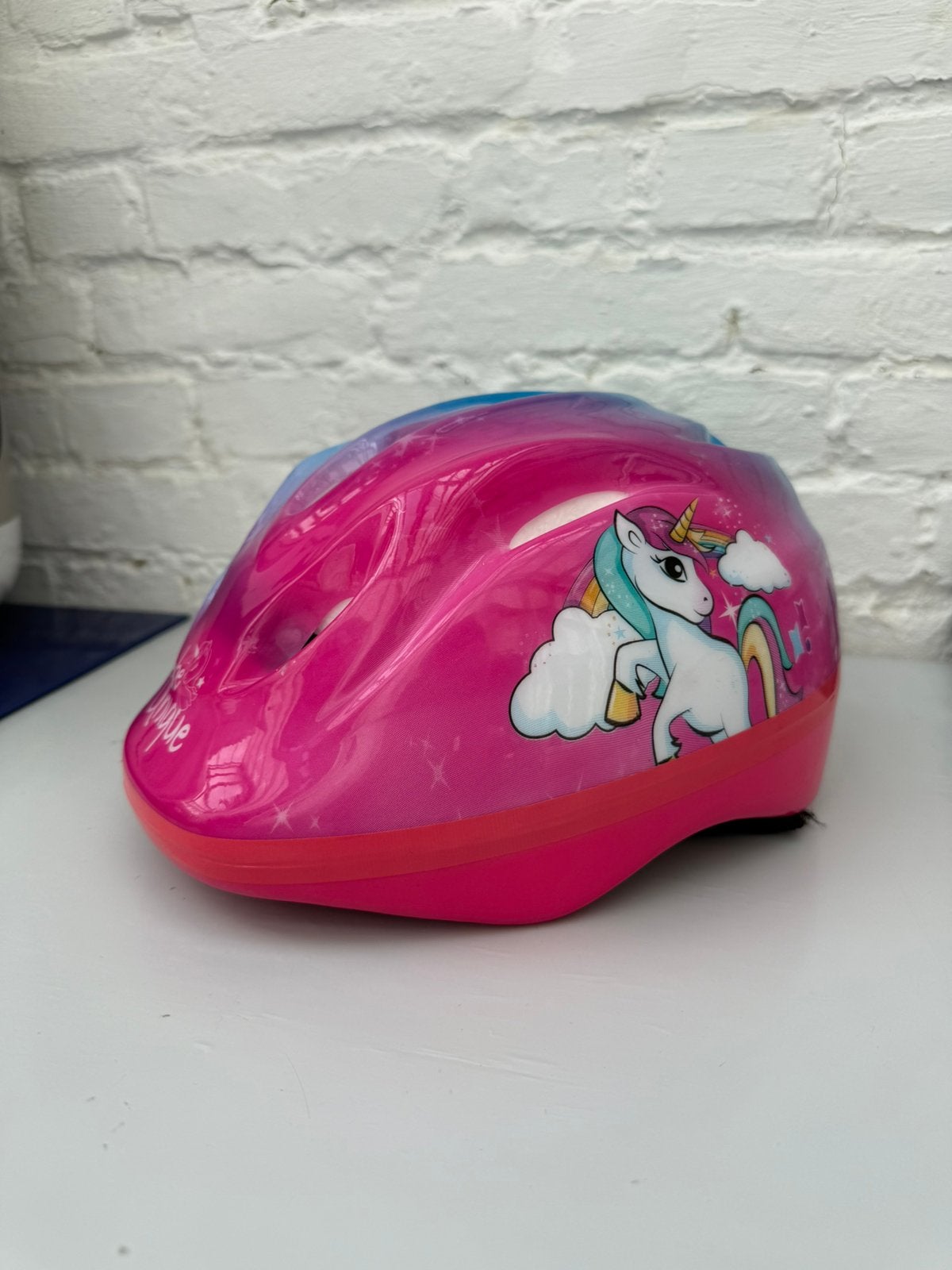 Fietshelm met unicorn en Be unique maat 52-56 cm, Ophalen of Verzenden, Gebruikt, Meisje