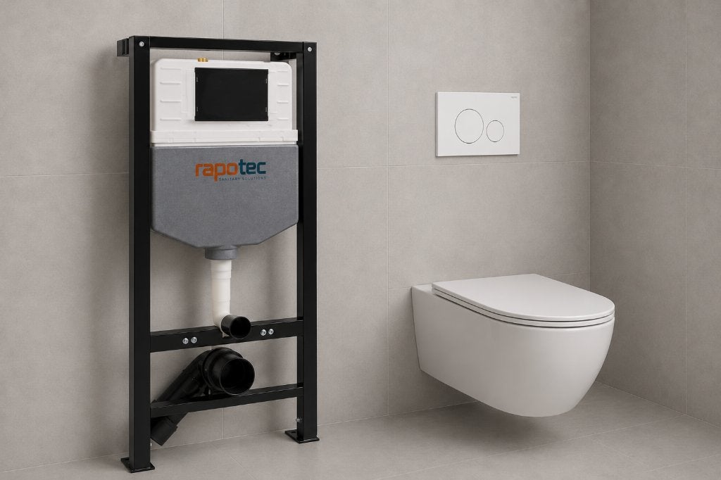 Réservoir encastré Rapotec + WC + plaque de pression, Bricolage & Construction, Sanitaire, Enlèvement, Neuf