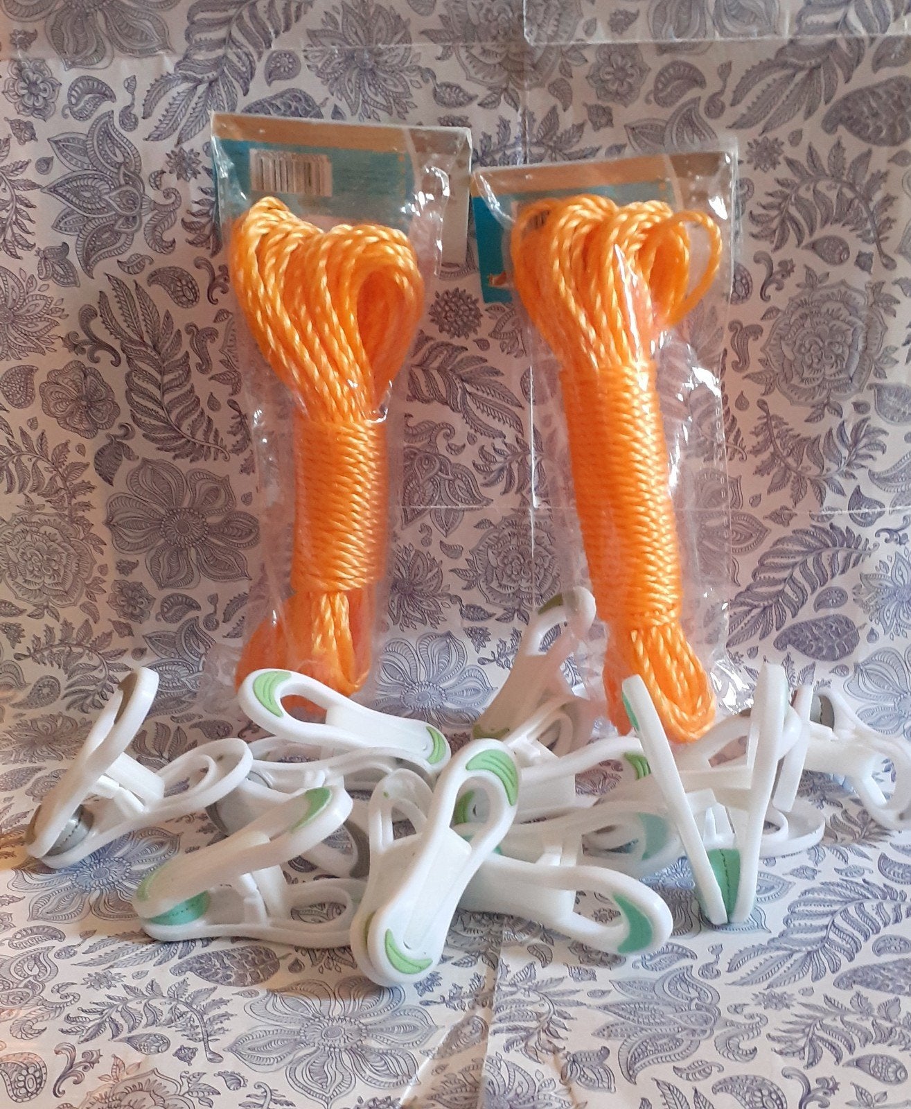 2 cordes à linge de 10m + 11 pinces à linge neuf, Jardin & Terrasse, Enlèvement ou Envoi