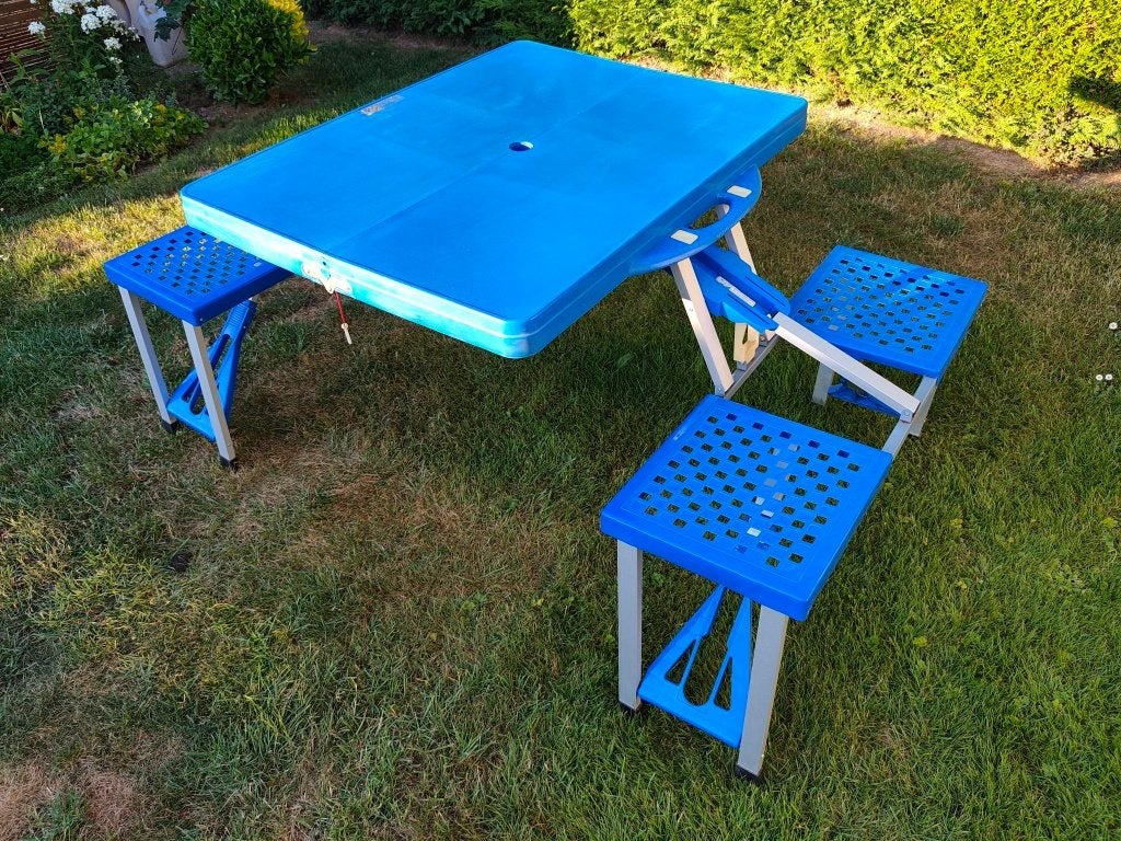 Table de pique-nique pliante, Jardin & Terrasse, Aluminium, Carré, Enlèvement, Utilisé