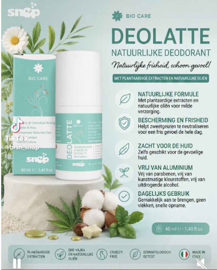 DEOLATTE – NATUURLIJKE DEODORANT, Verzenden, Nieuw