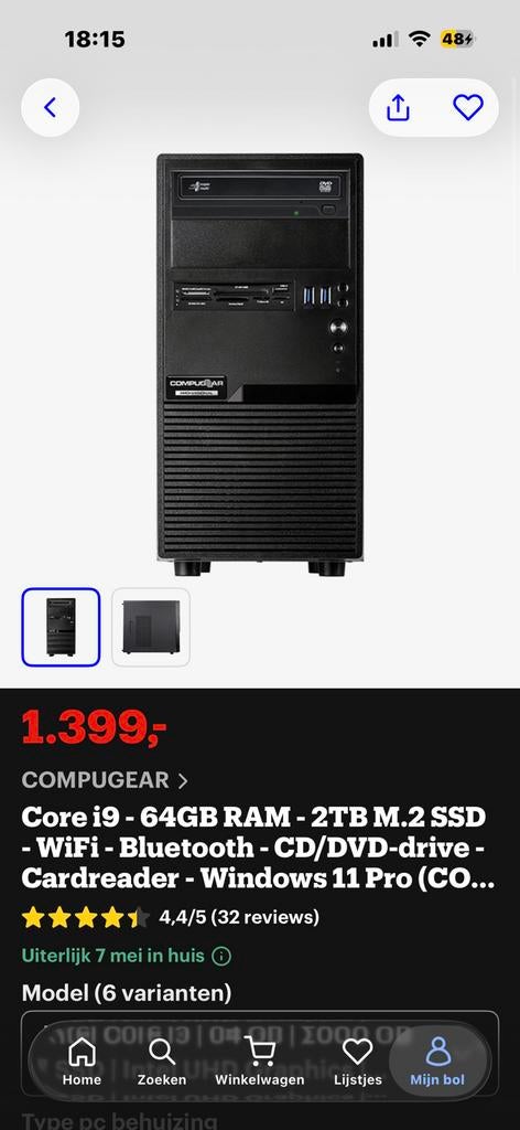 PC geschikt voor grafische programmas of editing…., Computers en Software, Desktop Pc's, Ophalen, 64 GB of meer, Zo goed als nieuw