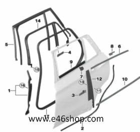 Deurlijst links achter BMW F48 F49 X1 oe 51357349675 org BMW, -, -, Nieuw, Ophalen of Verzenden