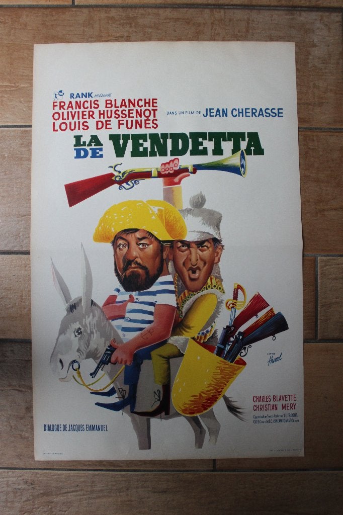 filmaffiche Louis De Funes la vendetta 1962 filmposter, Enlèvement ou Envoi, Rectangulaire vertical, A1 jusqu'à A3, Comme neuf